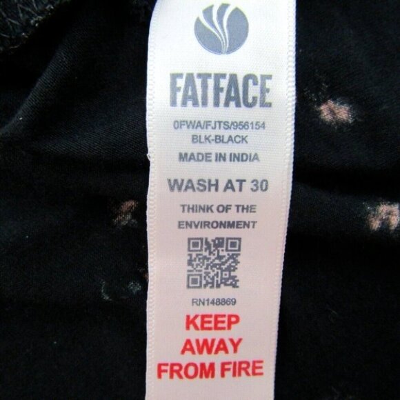 Fat Face Black Floral Tiered Dress Womens Size US 8 Long Sleeve V Neck - Picture 8 of 11